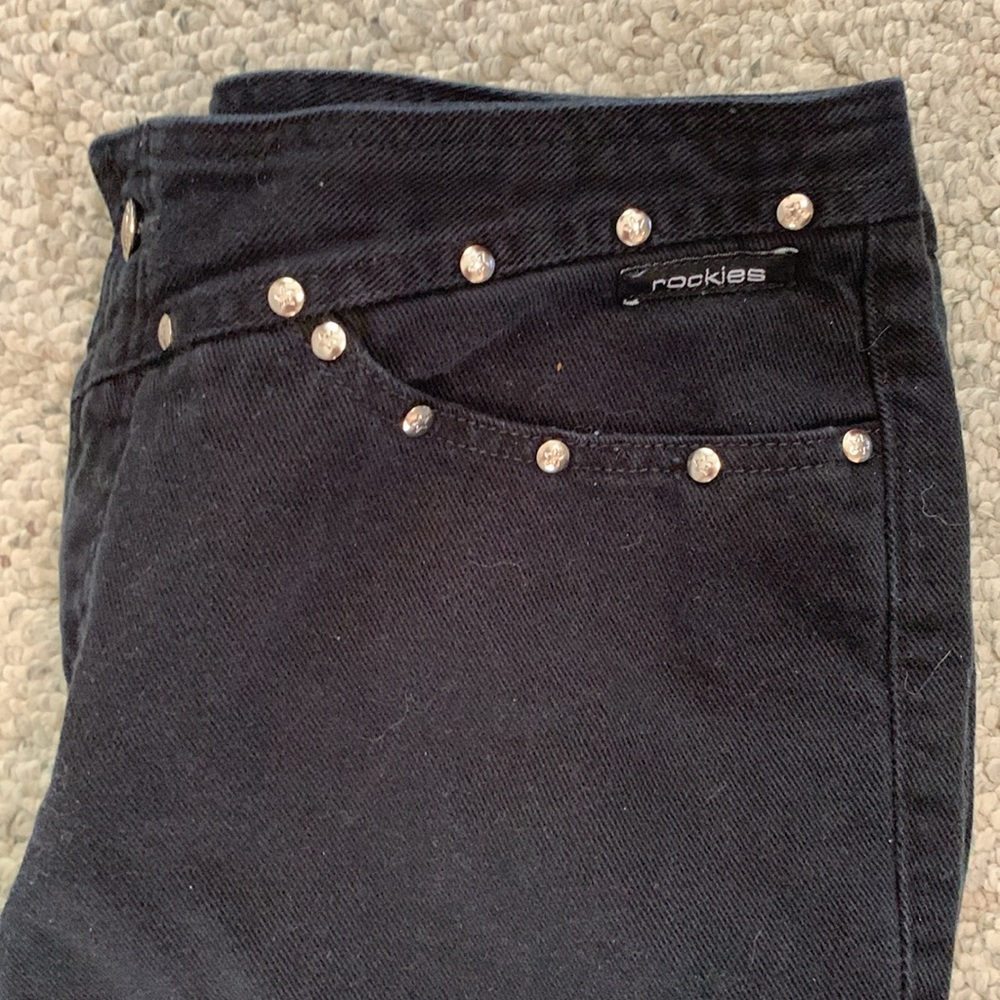 Rockies black slim fit denim jeans with silver star stud accents - Picture 2 of 9